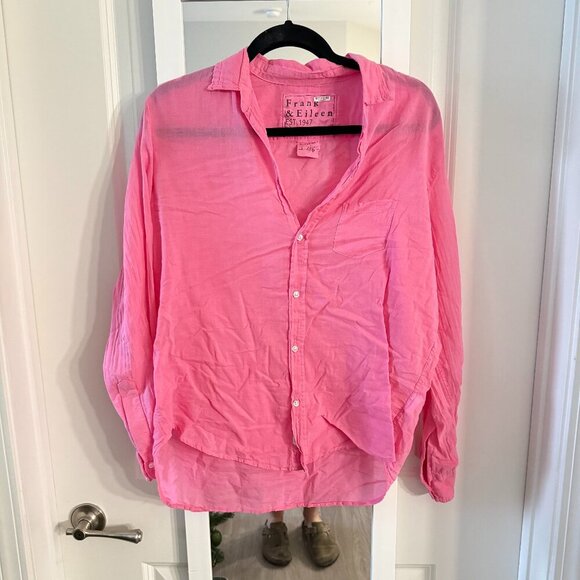 Frank & Eileen Eileen Button-Up Shirt – Hot Pink – Size M - Picture 2 of 5